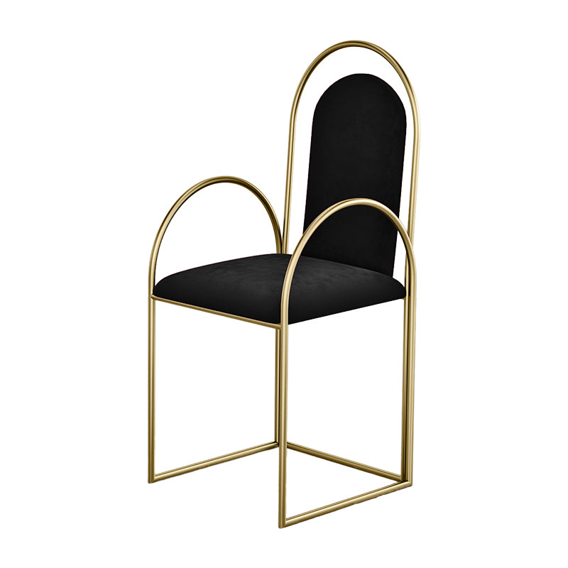 El comedor del metal de Glam preside el sillón lateral tapizado para el uso en el hogar