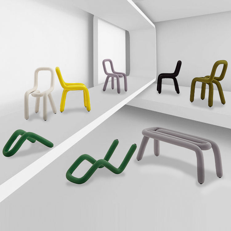 Silla lateral de terciopelo para sala de estar, estilo diseñador, acabado mate, respaldo abierto, silla de comedor
