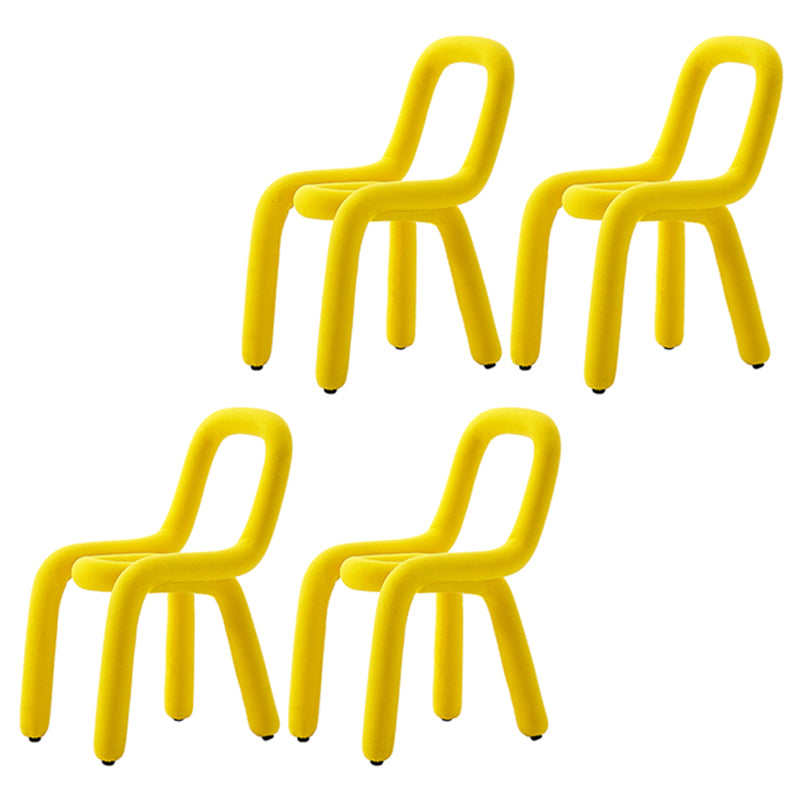 Silla lateral de terciopelo para sala de estar, estilo diseñador, acabado mate, respaldo abierto, silla de comedor