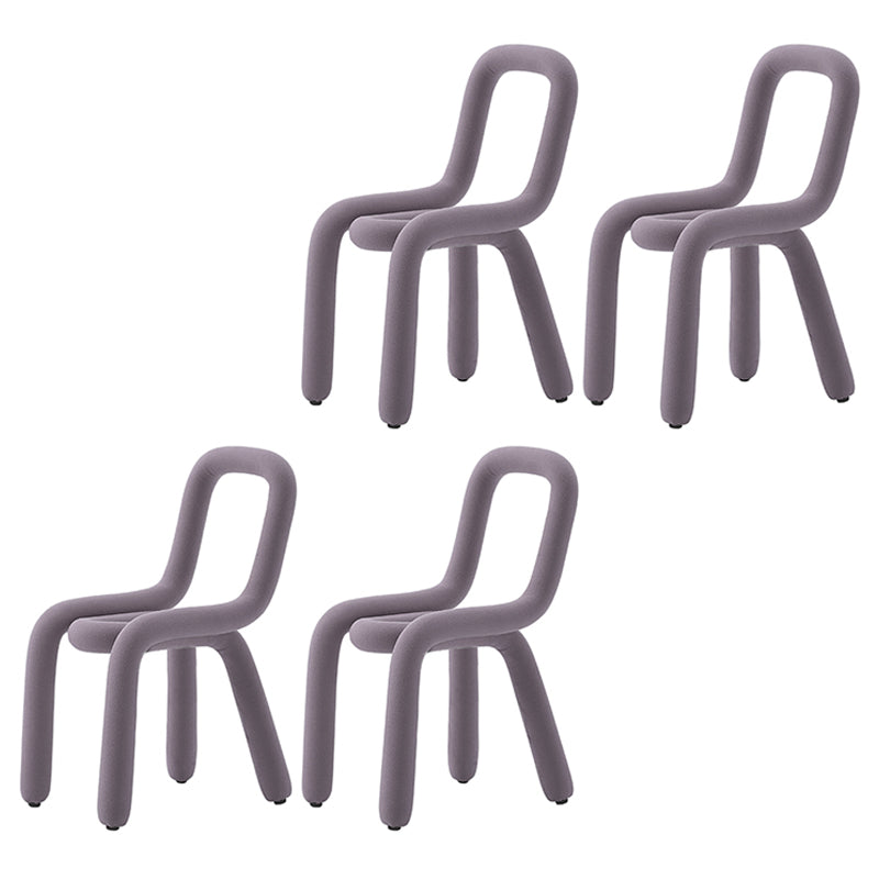 Silla lateral de terciopelo para sala de estar, estilo diseñador, acabado mate, respaldo abierto, silla de comedor