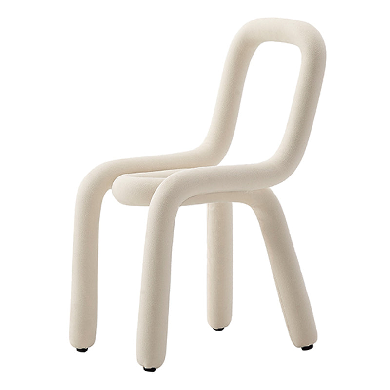 Silla lateral de terciopelo para sala de estar, estilo diseñador, acabado mate, respaldo abierto, silla de comedor