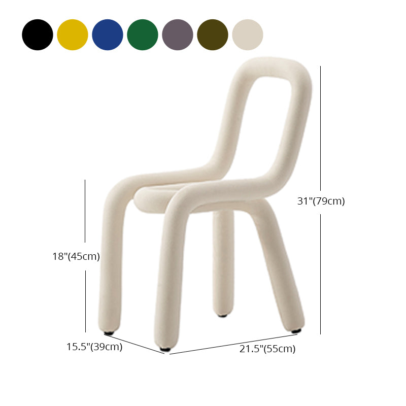 Silla lateral de terciopelo para sala de estar, estilo diseñador, acabado mate, respaldo abierto, silla de comedor
