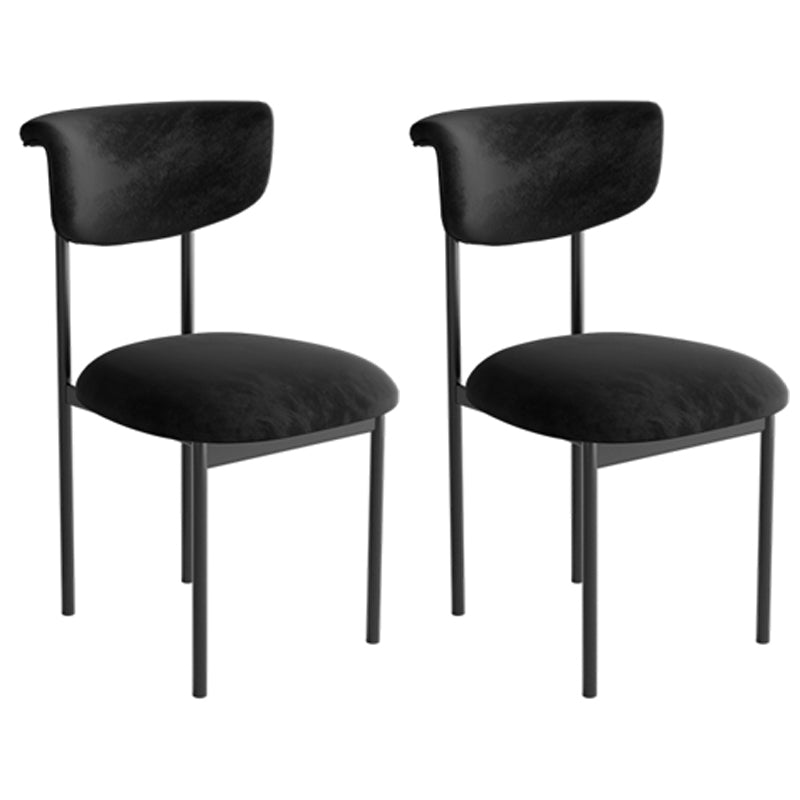 Modern Home Velvet Side Chair Matte Finish Open Back Dining Chair