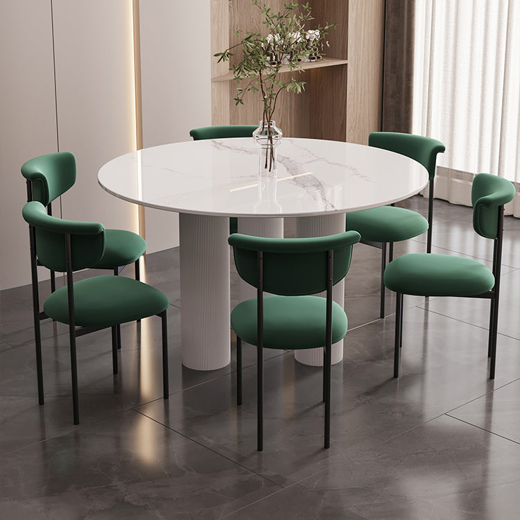 Silla auxiliar de terciopelo para el hogar moderno, silla de comedor con respaldo abierto y acabado mate