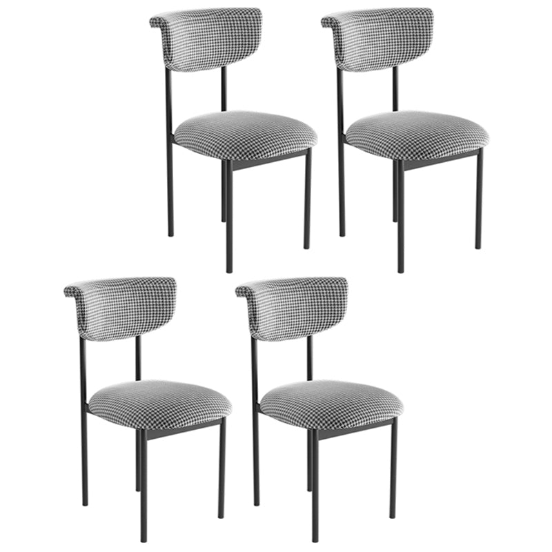 Silla auxiliar de terciopelo para el hogar moderno, silla de comedor con respaldo abierto y acabado mate