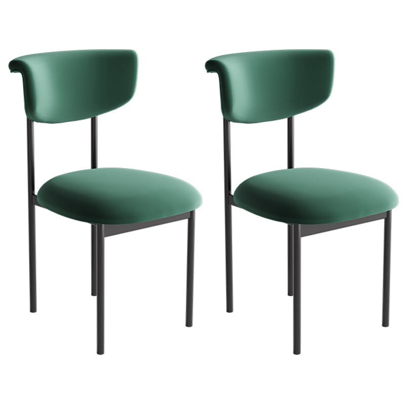 Modern Home Velvet Side Chair Matte Finish Open Back Dining Chair