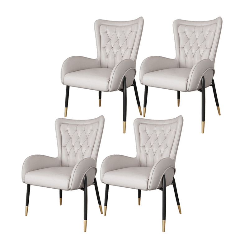 El comedor del metal de Glam preside la silla tapizada del brazo lateral para el uso en el hogar
