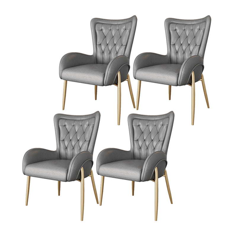 El comedor del metal de Glam preside la silla tapizada del brazo lateral para el uso en el hogar