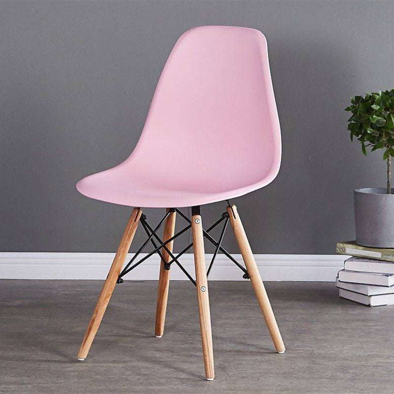 Silla lateral de comedor de cocina escandinava de madera sillón sólido