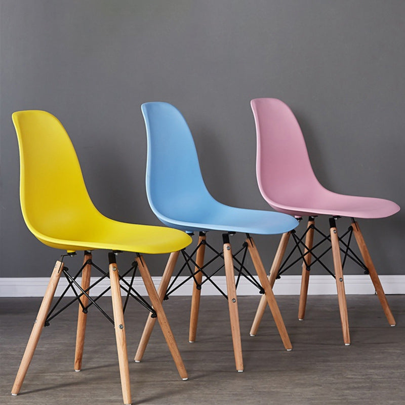 Silla lateral de comedor de cocina escandinava de madera sillón sólido