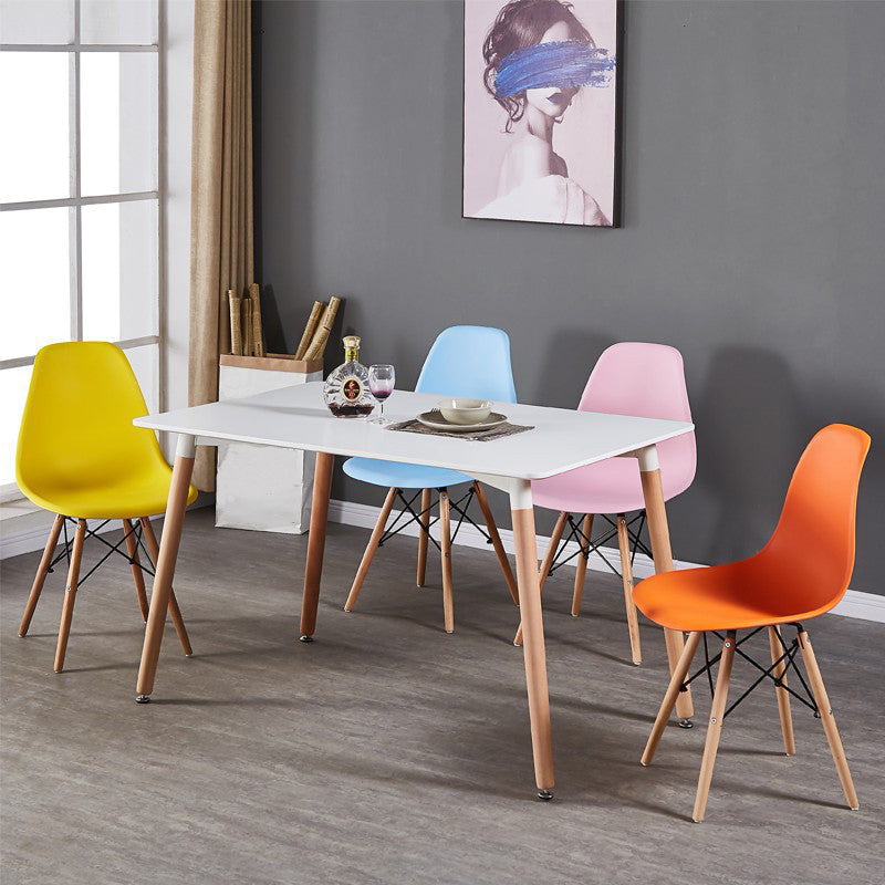 Silla lateral de comedor de cocina escandinava de madera sillón sólido
