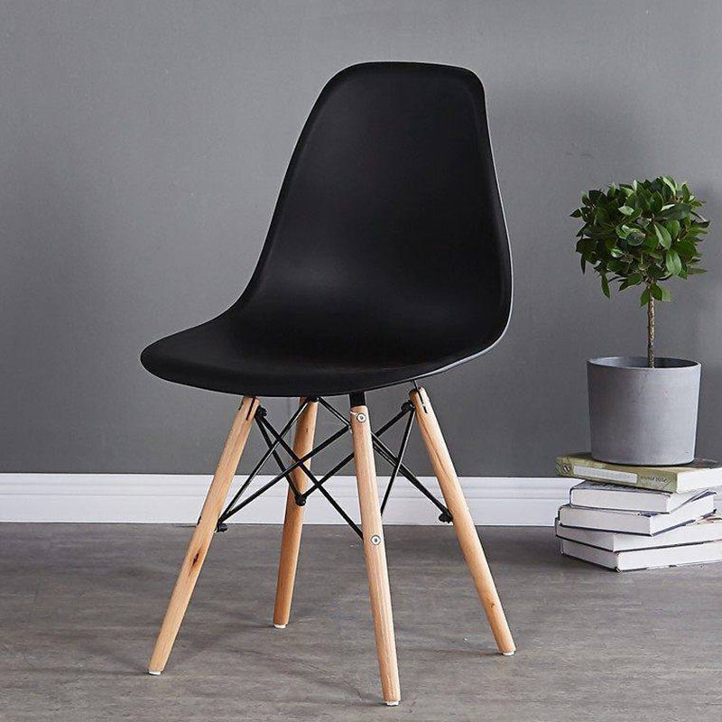 Silla lateral de comedor de cocina escandinava de madera sillón sólido