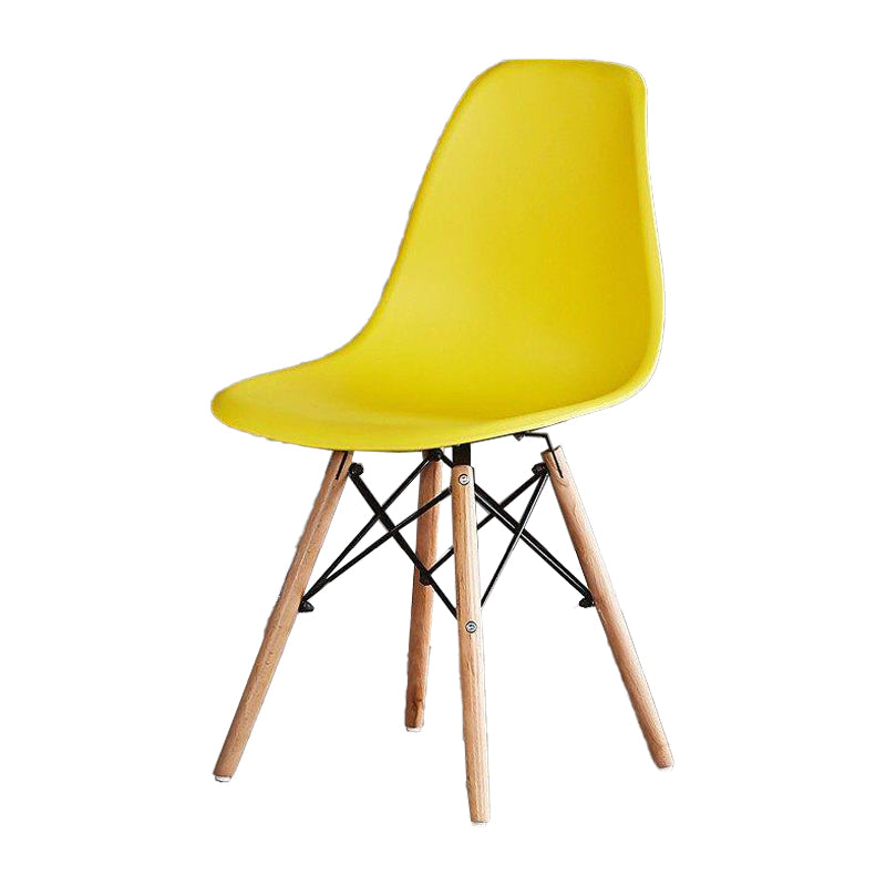 Silla lateral de comedor de cocina escandinava de madera sillón sólido