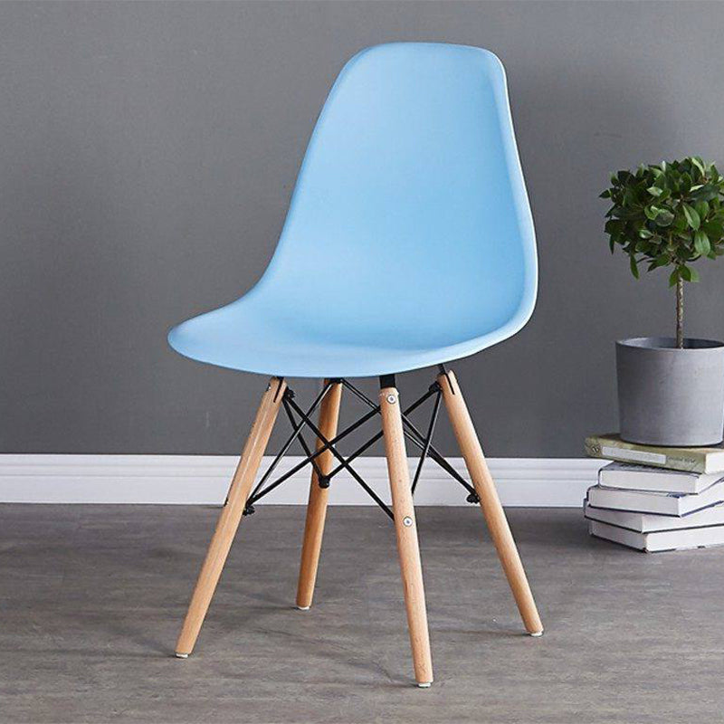 Silla lateral de comedor de cocina escandinava de madera sillón sólido