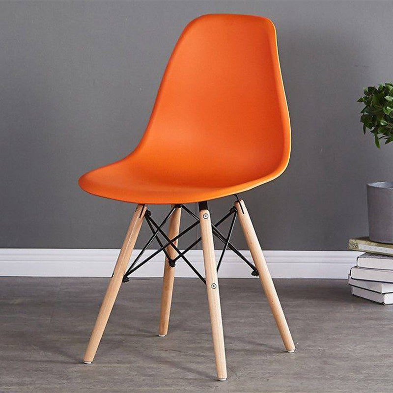 Silla lateral de comedor de cocina escandinava de madera sillón sólido
