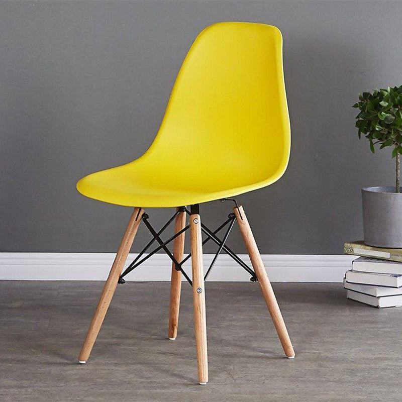 Silla lateral de comedor de cocina escandinava de madera sillón sólido