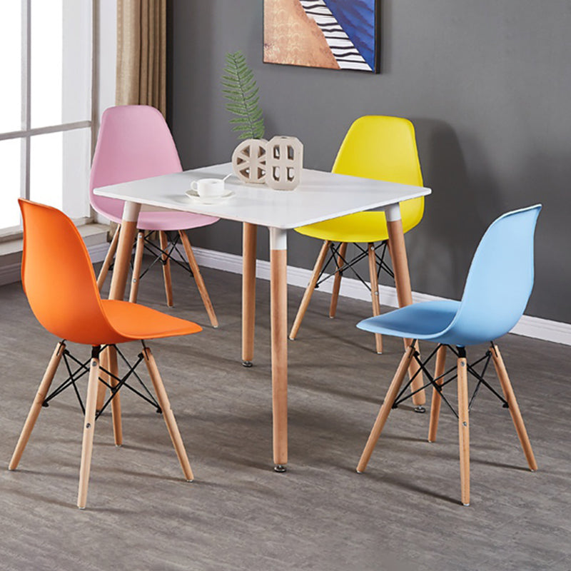 Silla lateral de comedor de cocina escandinava de madera sillón sólido
