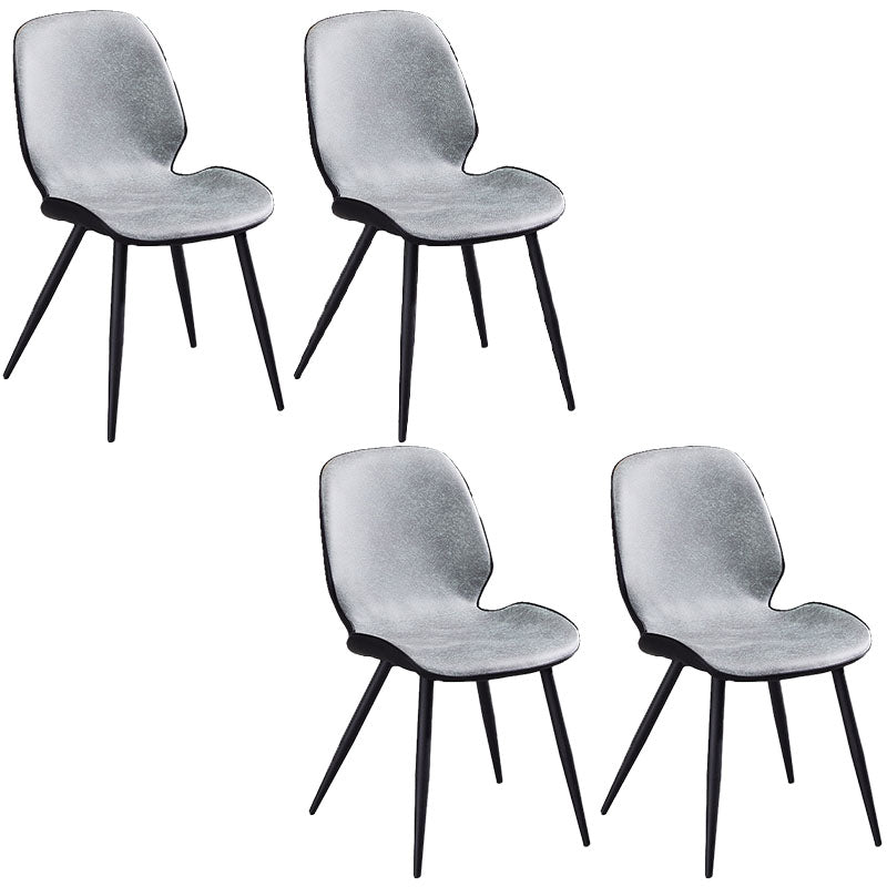 La parte posterior sólida sin brazos del diseño minimalista preside el cuero de la microfibra que cena la silla lateral
