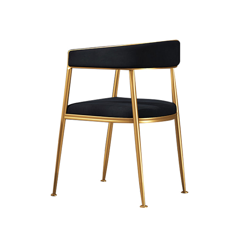 Glam Metal Armless Dining Chair Open Back Dining Side Chair for Home Use