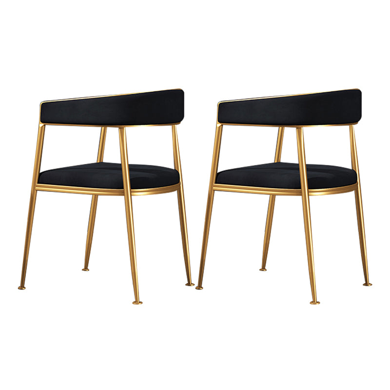 Glam Metal Armless Dining Chair Open Back Dining Side Chair for Home Use