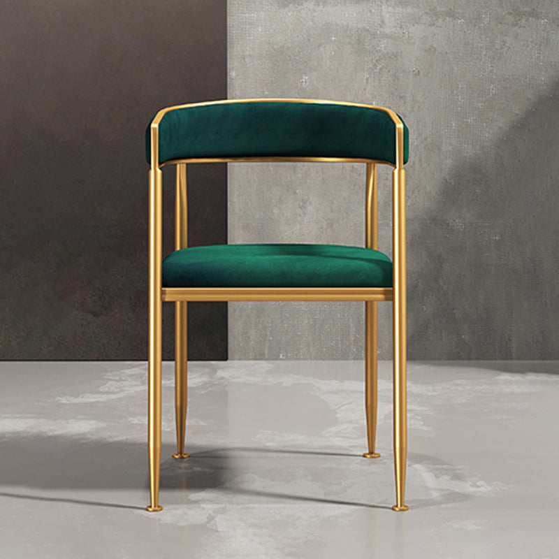 Glam Metal Armless Dining Chair Open Back Dining Side Chair for Home Use