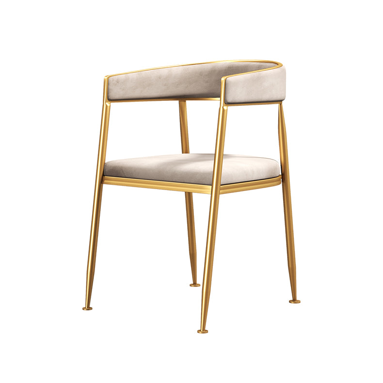 Glam Metal Armless Dining Chair Open Back Dining Side Chair for Home Use