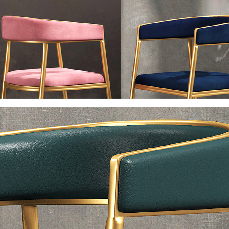 Glam Metal Armless Dining Chair Open Back Dining Side Chair for Home Use