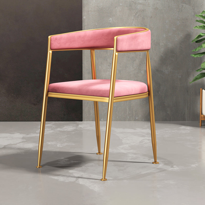 Glam Metal Armless Dining Chair Open Back Dining Side Chair for Home Use