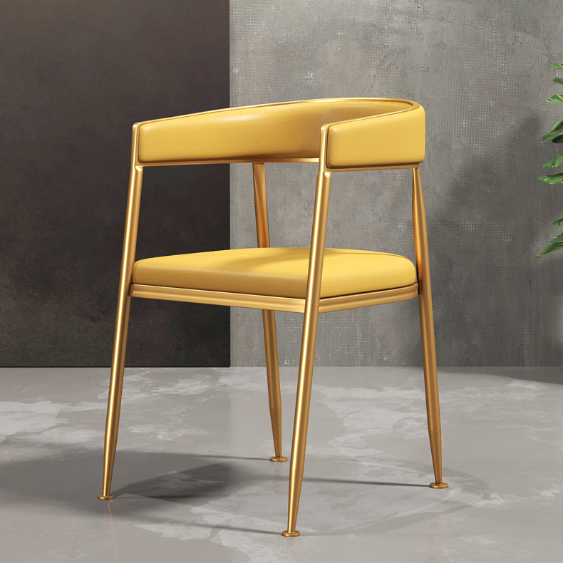 Glam Metal Armless Dining Chair Open Back Dining Side Chair for Home Use