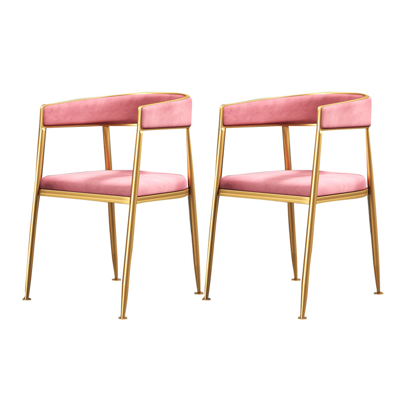 Glam Metal Armless Dining Chair Open Back Dining Side Chair for Home Use