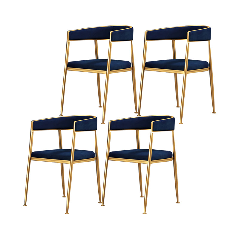 Glam Metal Armless Dining Chair Open Back Dining Side Chair for Home Use