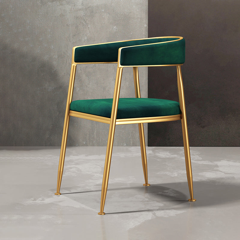 Glam Metal Armless Dining Chair Open Back Dining Side Chair for Home Use