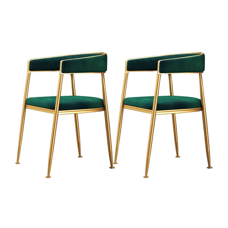 Glam Metal Armless Dining Chair Open Back Dining Side Chair for Home Use