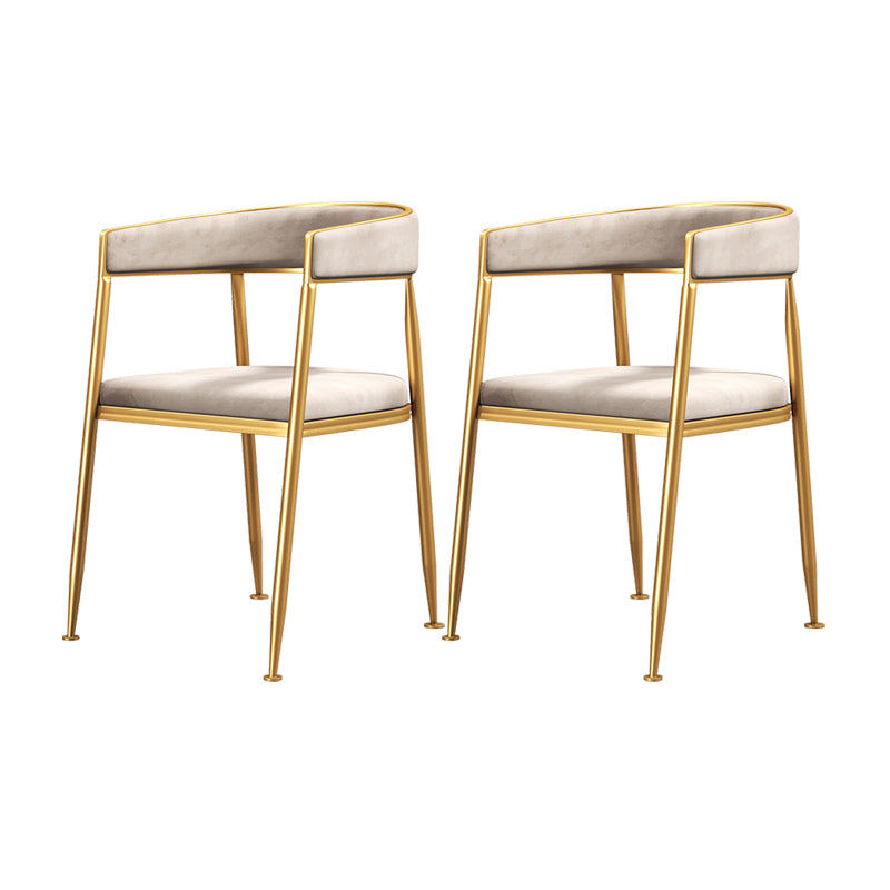 Glam Metal Armless Dining Chair Open Back Dining Side Chair for Home Use