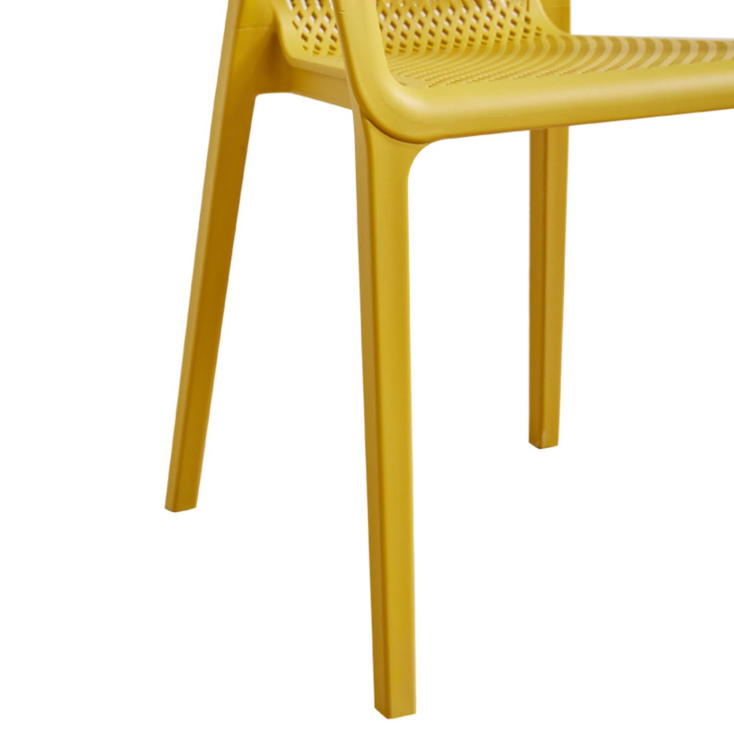 Modern Coffee Shop Plastic Arm Chair Matte Finish Solid Back Dining Chair