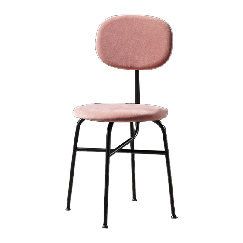 Chaise de salle à manger de style contemporain Chaise d'appoint sans accoudoirs avec pieds en métal