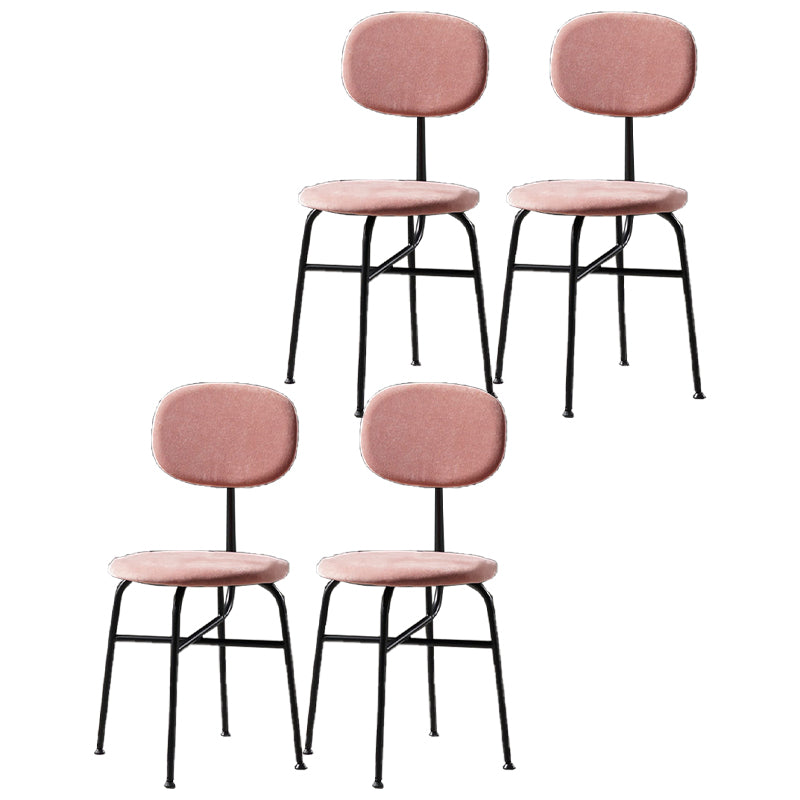 Chaise de salle à manger de style contemporain Chaise d'appoint sans accoudoirs avec pieds en métal