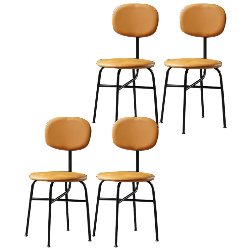 Chaise de salle à manger de style contemporain Chaise d'appoint sans accoudoirs avec pieds en métal