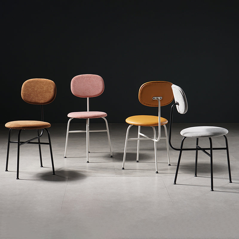 Chaise de salle à manger de style contemporain Chaise d'appoint sans accoudoirs avec pieds en métal