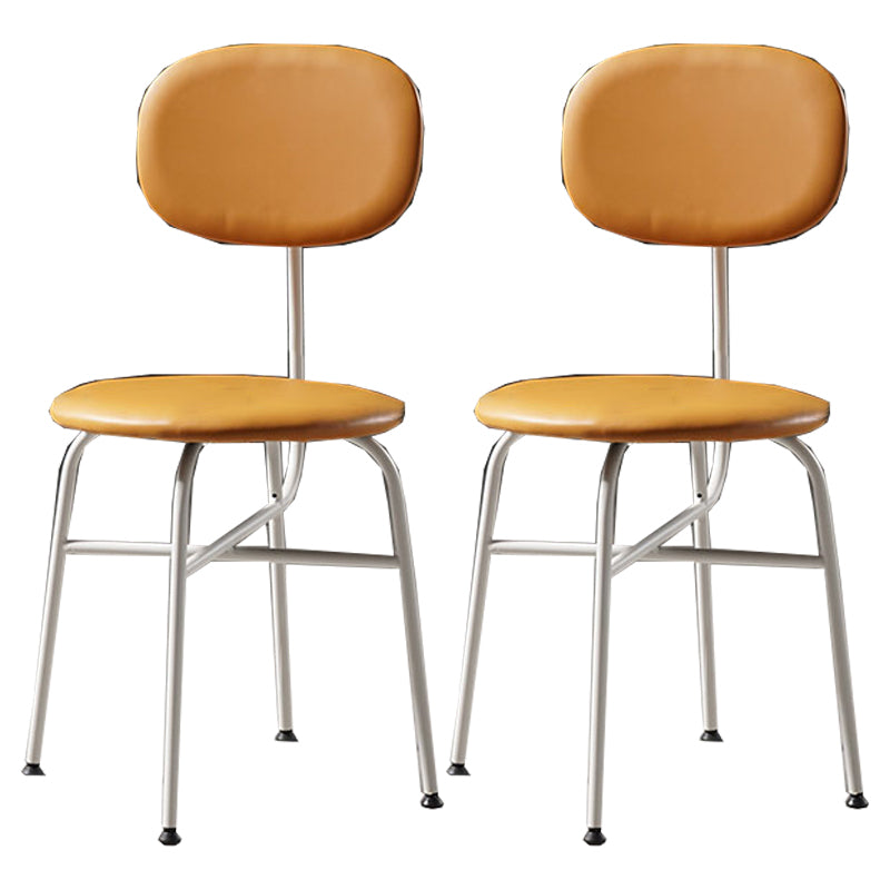 Chaise de salle à manger de style contemporain Chaise d'appoint sans accoudoirs avec pieds en métal