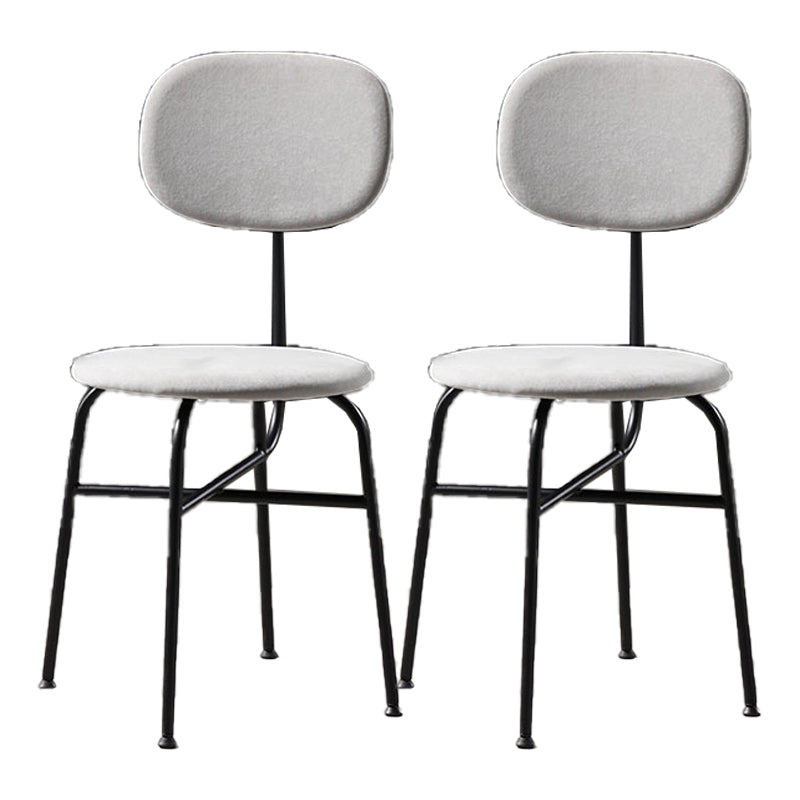 Chaise de salle à manger de style contemporain Chaise d'appoint sans accoudoirs avec pieds en métal