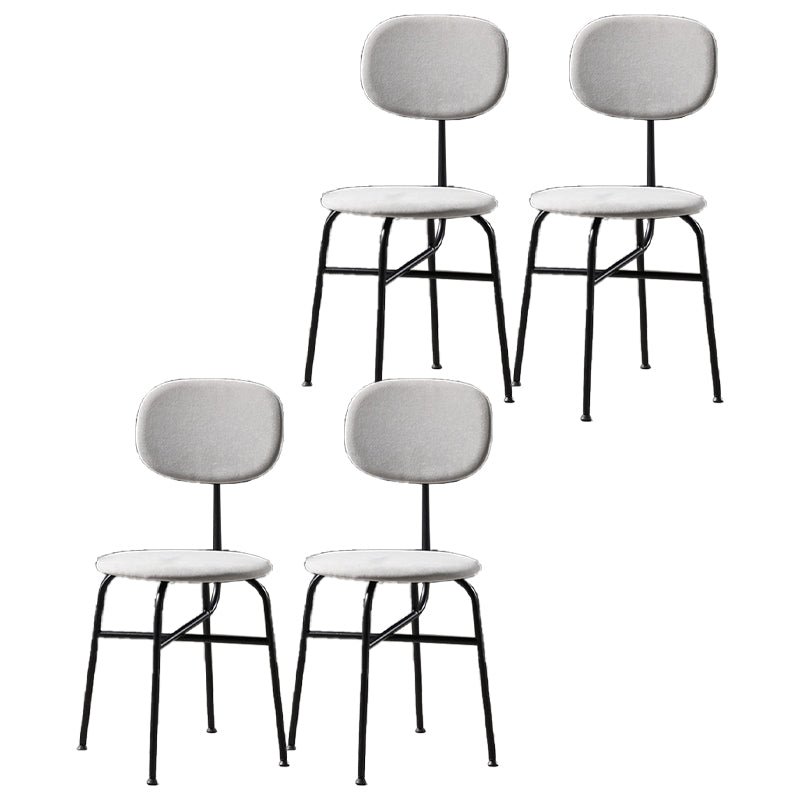 Chaise de salle à manger de style contemporain Chaise d'appoint sans accoudoirs avec pieds en métal
