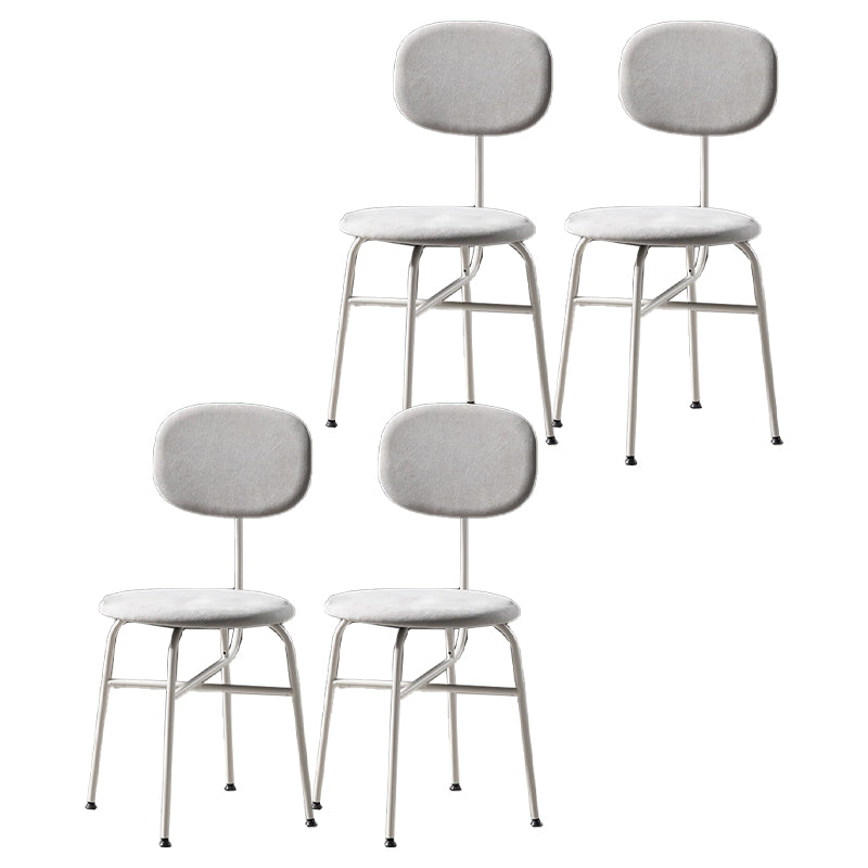 Chaise de salle à manger de style contemporain Chaise d'appoint sans accoudoirs avec pieds en métal