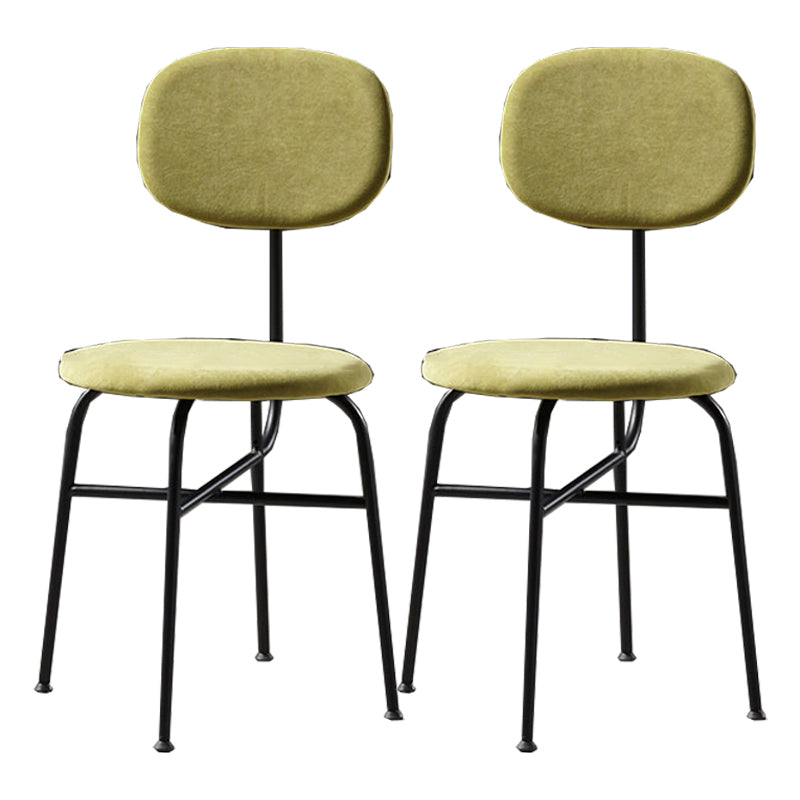Chaise de salle à manger de style contemporain Chaise d'appoint sans accoudoirs avec pieds en métal