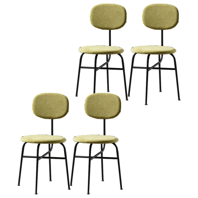 Chaise de salle à manger de style contemporain Chaise d'appoint sans accoudoirs avec pieds en métal