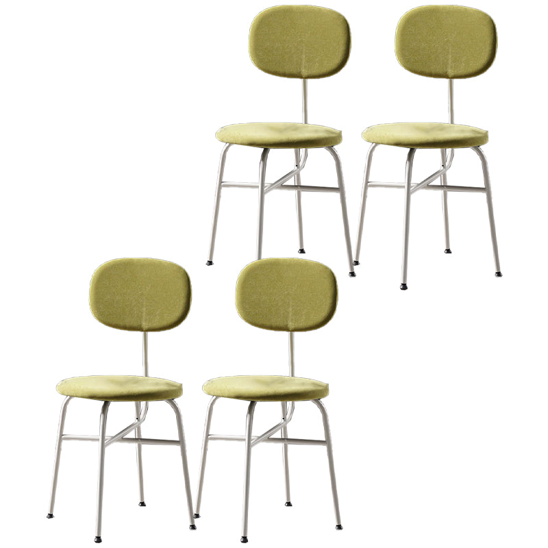 Chaise de salle à manger de style contemporain Chaise d'appoint sans accoudoirs avec pieds en métal
