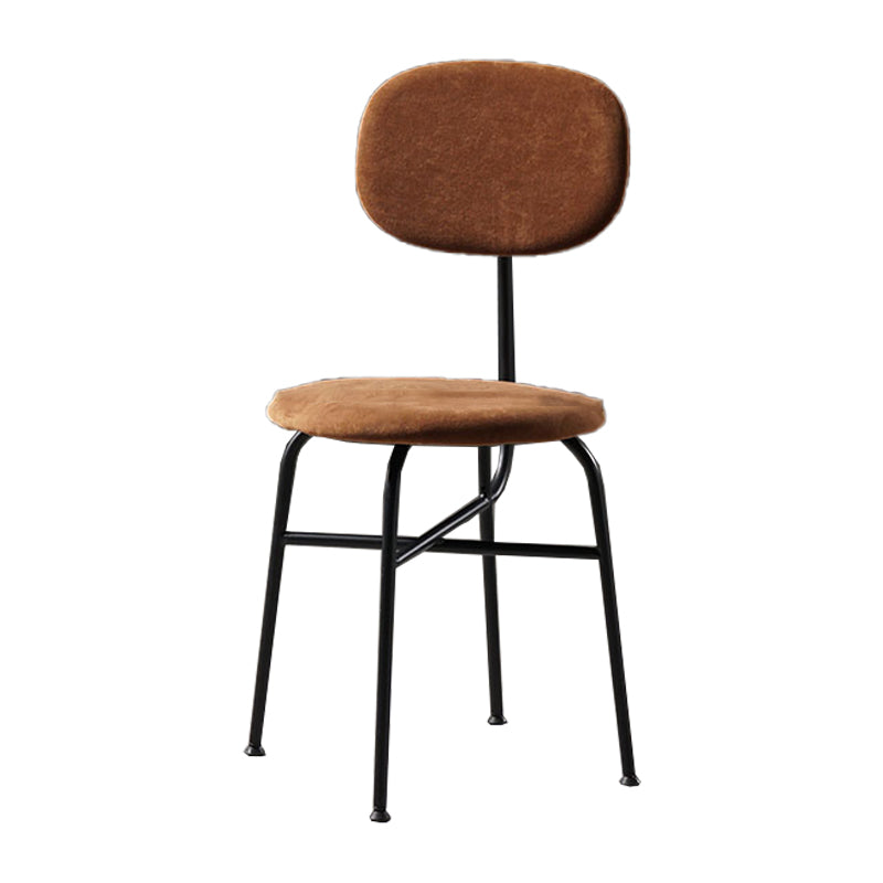 Chaise de salle à manger de style contemporain Chaise d'appoint sans accoudoirs avec pieds en métal