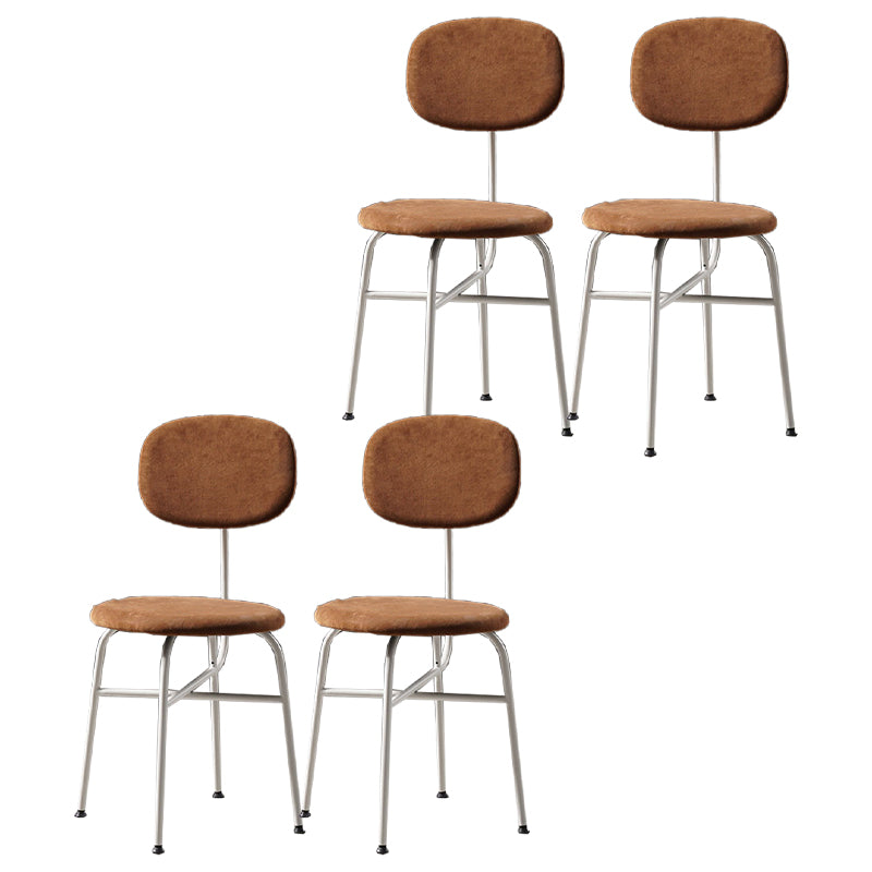Chaise de salle à manger de style contemporain Chaise d'appoint sans accoudoirs avec pieds en métal