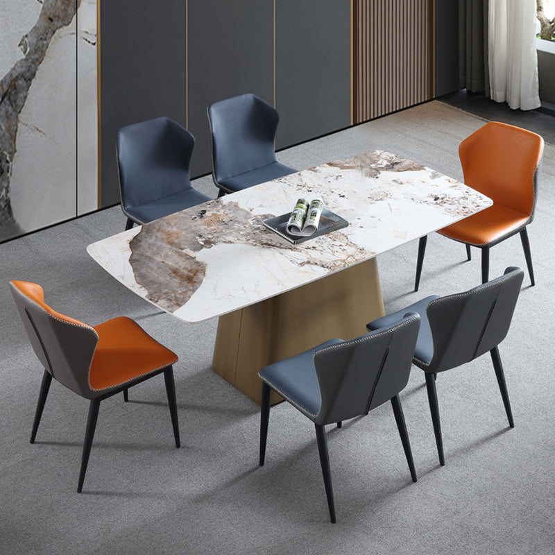 1/4/5/7 PCS Metal Glam Style Dining Room Ensemble avec ensemble de table de table rectangle