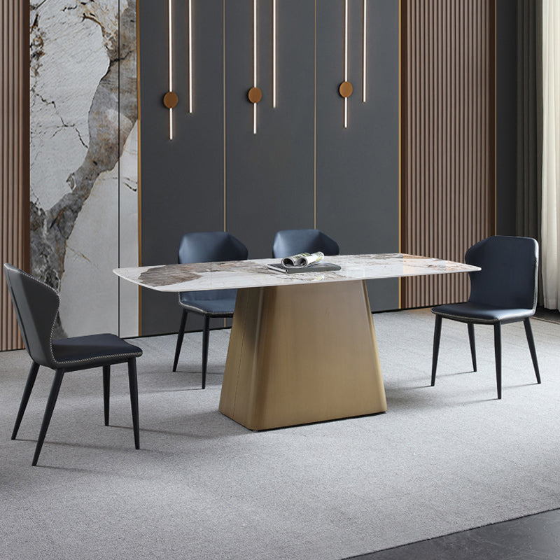 1/4/5/7 PCS Metal Glam Style Dining Room Ensemble avec ensemble de table de table rectangle